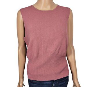 Ann Taylor Women's Ribbed Mauve Color Stretch Sleeveless Sweater in a Size XL